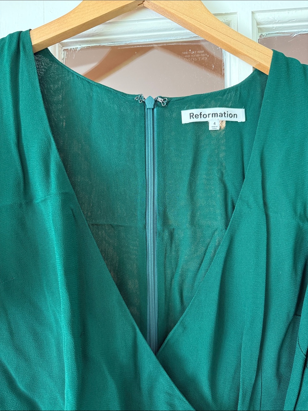 Reformation Breanna Dress Emerald Green View 4